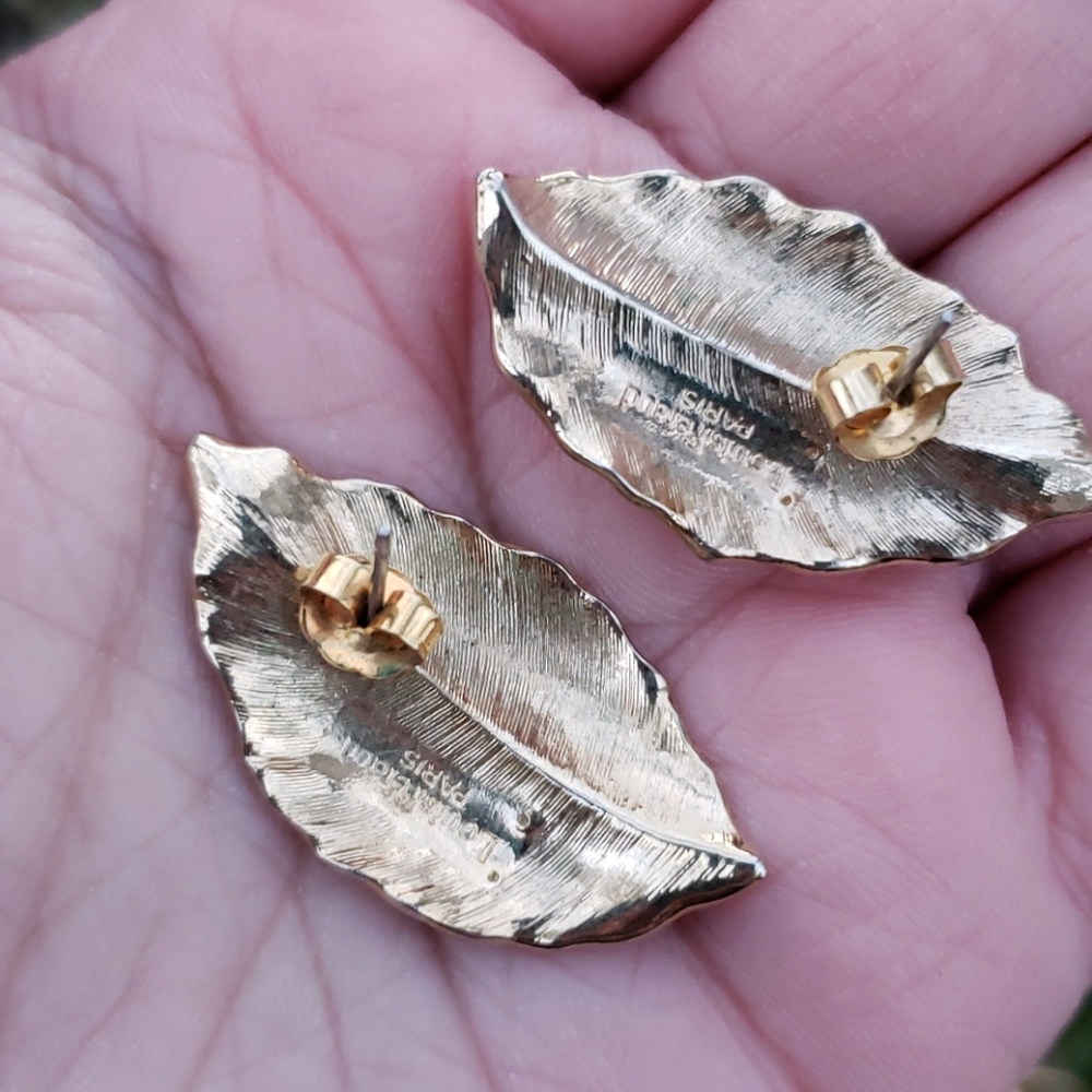 Vtg Louis Feraud Lucite Flower Leaf Necklace - Picture 10 of 14